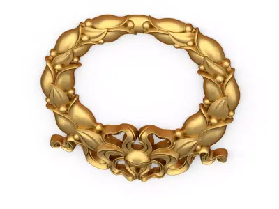classic decorative onlay Wreath cnc 3d printing stl 01 3D print model