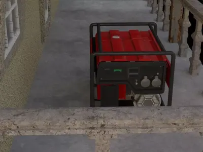 Hospital generator on balcony 3D model