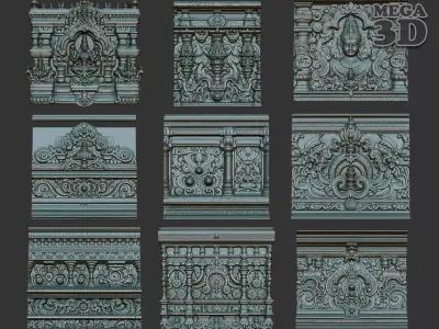 Indian Temple Wall basrelief Pack 240622