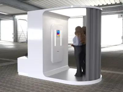 Modern Modular Photobooth Kiosk  Futuristic Minimal Design 3D model