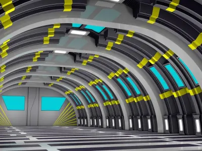 Sci Fi Tunnel 3D model