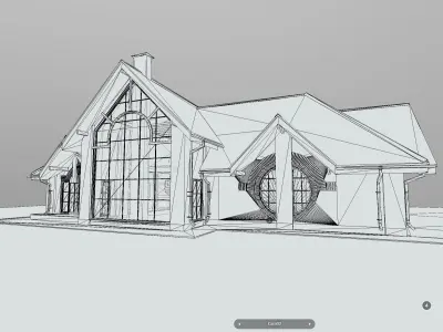 VR Gallery Interior and Exterior Low-poly 3D model