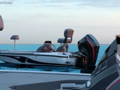  Open Deck Casting Boat White Floating Rigged 