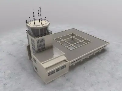 LYTV Control Tower Low-poly 3D model
