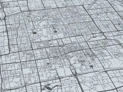 Beijing Road Network and Streets 3D model