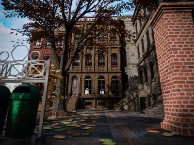 BROOKLYN BROWNSTONE REGULAR OLD BUILDING 005 Low-poly 3D model