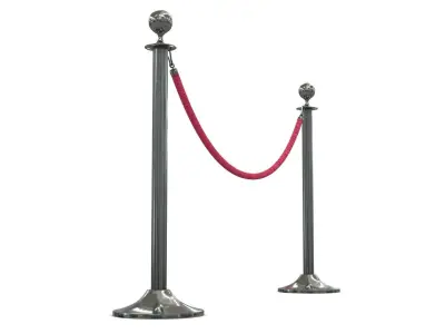 Rope Barrier Low-poly 3D model