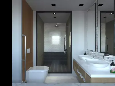 Bathroom Corona render 3D model
