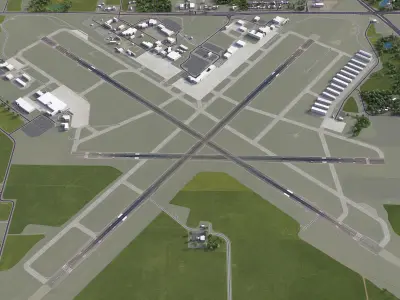 Springfield Airport Low-poly 3D model