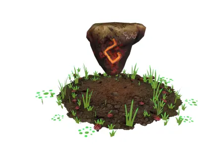 PBR Fantasy Rock Stone Low-poly 3D model