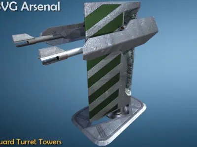 Guard turret tower - HQ Low-poly 3D model