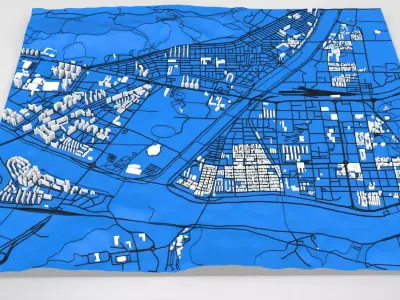 Cityscape Gangneung South Korea 3D model