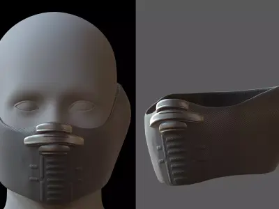 Gas mask helmet 3d model scifi Low-poly  Low-poly 3D model