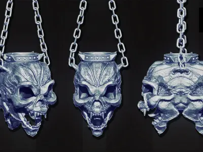 3D Skeleton Chandelier 3D model