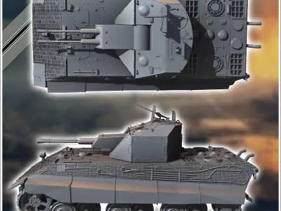 Flakpanzer E-50 55mm Entwicklung  - Germany Eastern Western Berl 3D print model