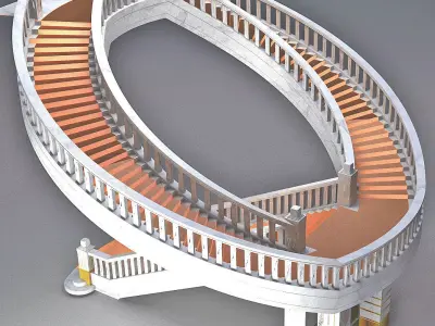 Helical Stairs 3D model