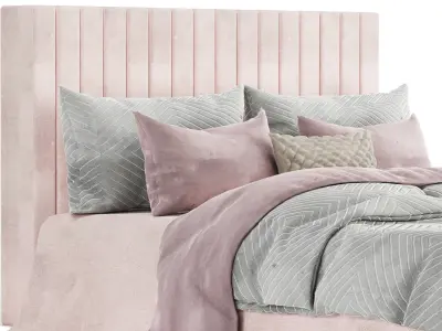 light color and Velvet bed set 3D model