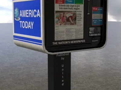 PBR Newspaper Vending Machines Low-poly 3D model