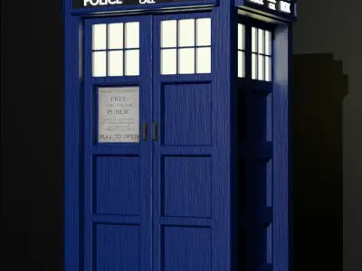 TARDIS from Doctor Who Low-poly 3D model