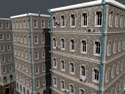 the facade of the building 3D model