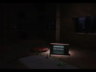 Abandoned warehouse 3D model - TV - chair - animated camera 3D model