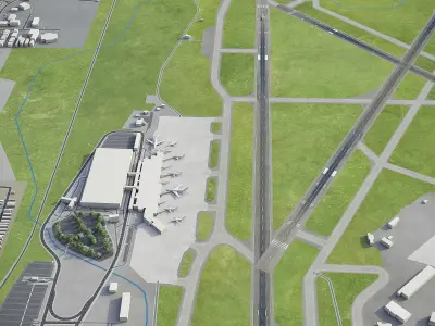 Madison - Dane County Airport - MSN Low-poly 3D model