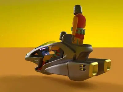 Sci-Fi Speeder Bike 3D model