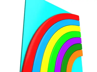 Rainbow Emoji Low-poly 3D model