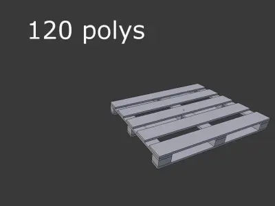 woden pallet 14 Low-poly 3D model