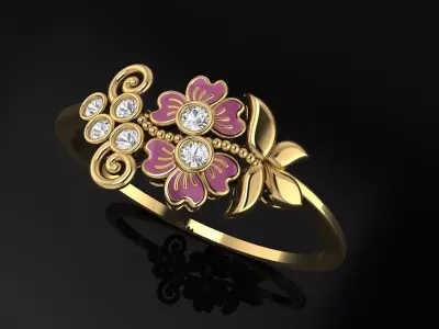 Finger ring collection Valentine gift 3D print model