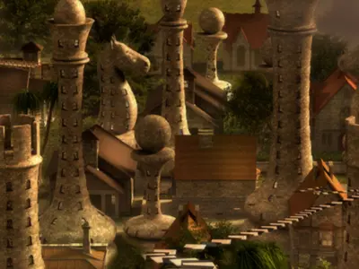 Chess Land - Wonderland Scene Model 3D model