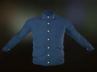 Blue Shirt Low-poly 3D model