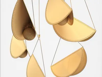 White glider pendant light 3D model