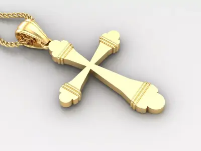 Light Gold 18K Cross Pendant 2CP073 3D print model