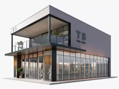 City Commercial Store 3D Low-poly 3D model