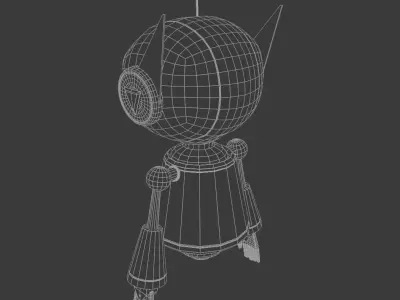 Chip the bot assistant Low-poly 3D model