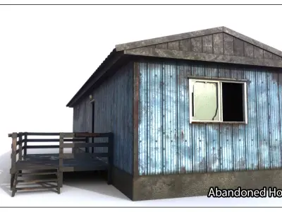 Abandoned Small House pack Low-poly 3D model