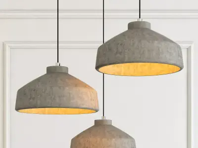 Modern cement lights 04 3D model