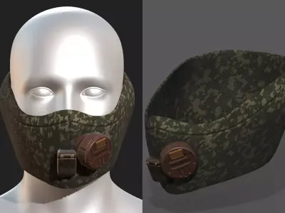gas mask sci fi millitary combat low poly Low-poly 3D model