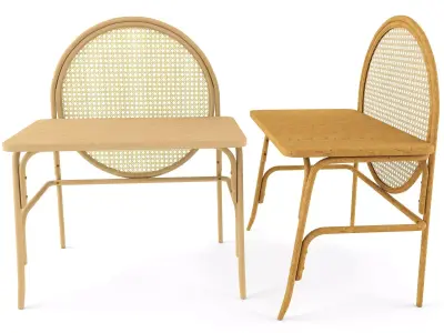 Solid wood secretary desk GamFratesi Design 3D model