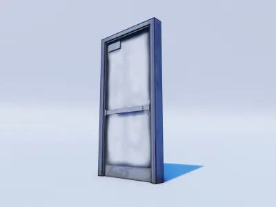Cartoon Prop Essentials - Metal Door Low-poly 3D model