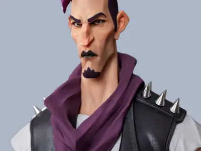 Punk Male Low-poly 3D model