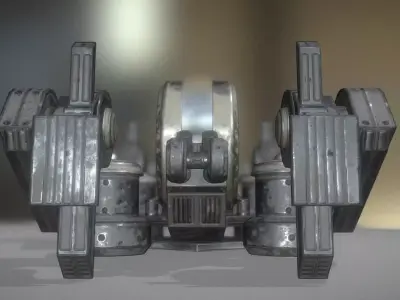 Futuristic Terrain Walker Vehicle Old Version Low-poly 3D model