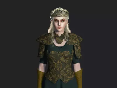 QUEEN AZORA - 3D CHARACTER FANTASY DARK QUEEN PRINCESS Low-poly 3D model