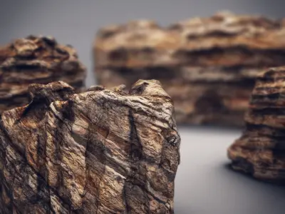 Rocks Stones set Low-poly 3D model