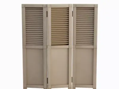 Foldable Room Screen 01 Low-poly 3D model