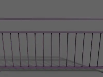 PBR Pedestrian Guard Rail Purple V3 Low-poly 3D model