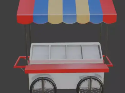 Street Food Cart 3D Model 3D model
