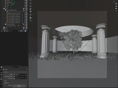 Ancient Scene 3D Blender Low-poly 3D model