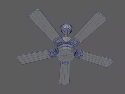 Ceiling Fan with Cylinder Light 3D model